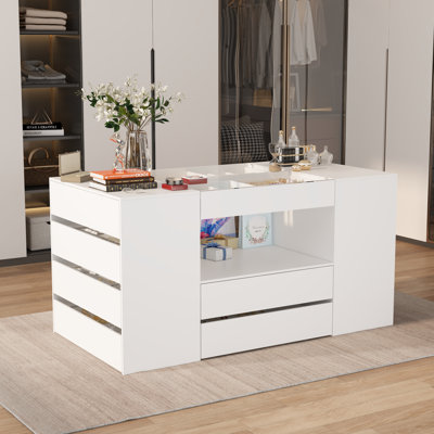 Rebrilliant Fourteen Drawer Closet Island & Reviews | Wayfair